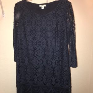 Long sleeve Navy lace dress